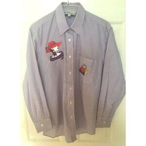 Las Olas Red Hat Society Women's Blouse Long Sleeve Small Purple White Stripes